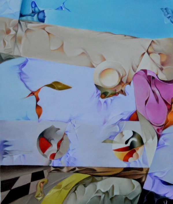 Mes zones d’ombre, 54x 65 cm , huile sur toile